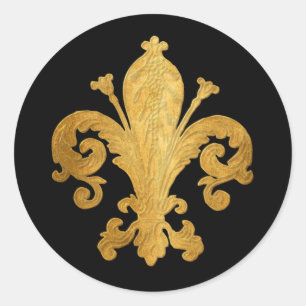 Sticker Rond Fleur de lis