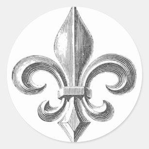 Sticker Rond Fleur de Lis