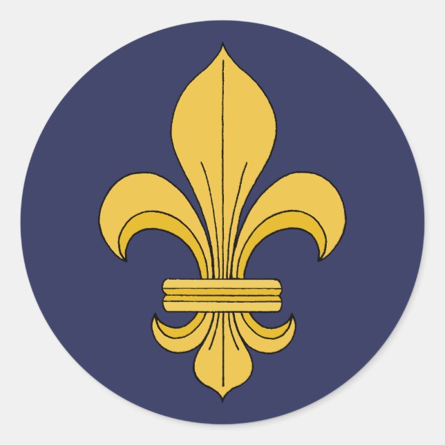 Sticker Rond Fleur de lis (Devant)