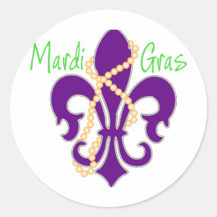 Sticker Rond Fleur De Lis avec perles