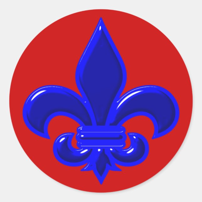 Sticker Rond Fleur de lis bleu (Devant)