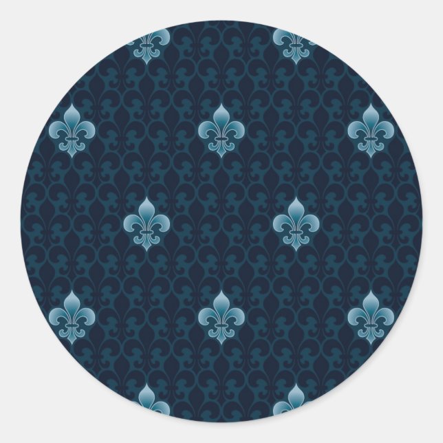 Sticker Rond Fleur De Lis Motif (Devant)