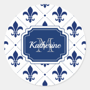 Sticker Rond Fleur de lis Motif