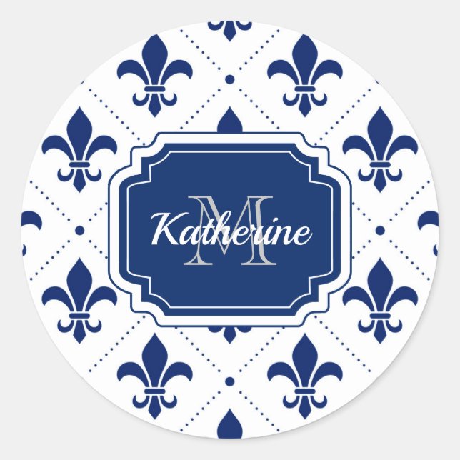 Sticker Rond Fleur de lis Motif (Devant)