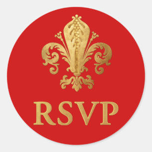 Sticker Rond Fleur-de-lis RSVP