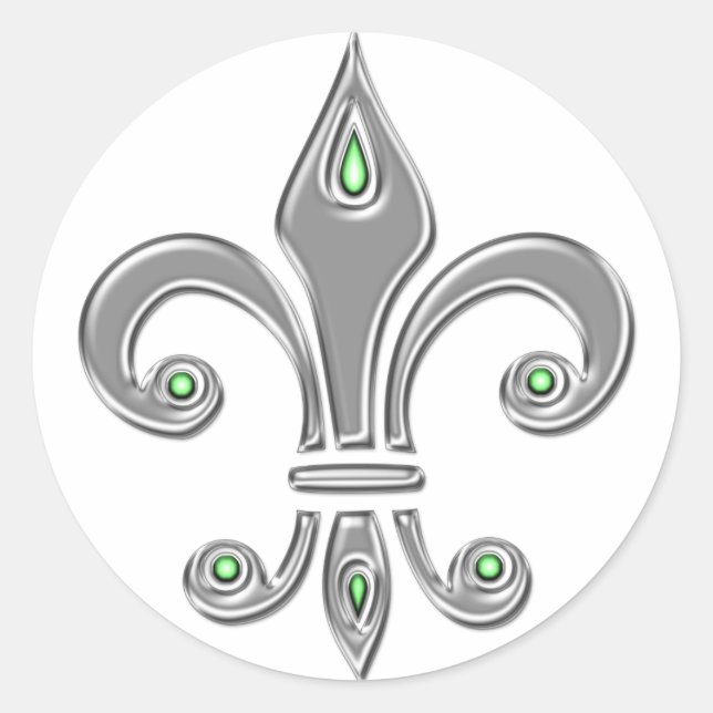 Sticker Rond Fleur de lis, Trinity Symbole, Lilie, Iris (Devant)
