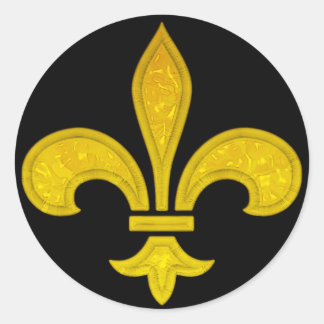 Sticker Rond Fleur De Lis Verre Coupé