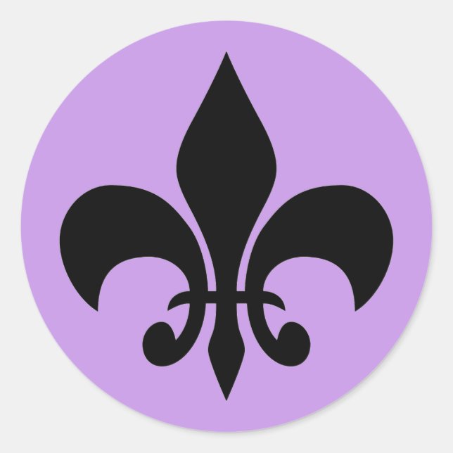 Sticker rond Fleur de lis Violet (Devant)