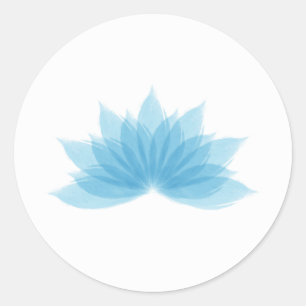 Sticker Rond Fleur de Lotus dans la couleur bleue