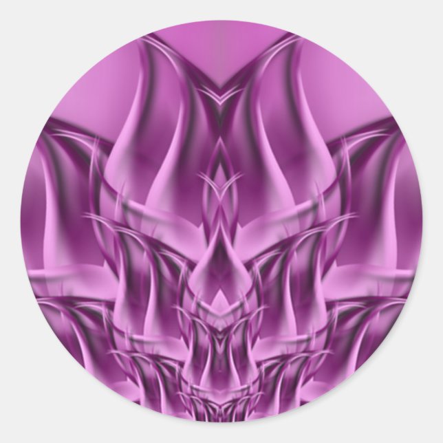 Sticker Rond Fleur de Lotus fractale Abstraite (Devant)