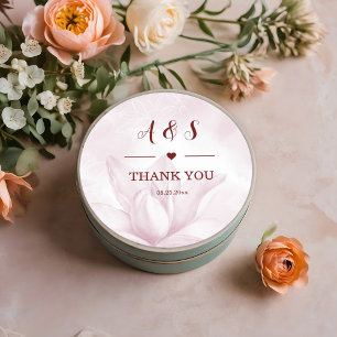 Sticker Rond Fleur de Magnolia Éthérée, Merci 