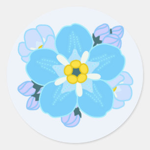 Sticker Rond Fleur de myosotis