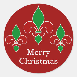 Sticker Rond Fleur de Noël rouge de Lis