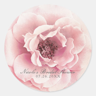 Sticker Rond Fleur de paon florale rose et or Glam Fleur person