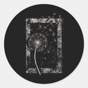 Sticker Rond Fleur de pissenlit Grunge Alt Alternative Goth Got