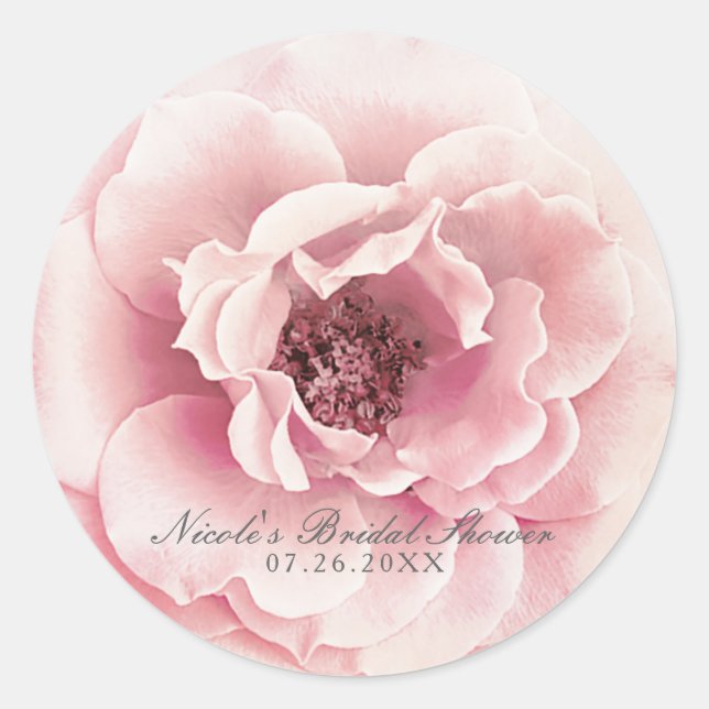 Sticker Rond Fleur de pivoine rose et or Floral Glam personnali (Devant)