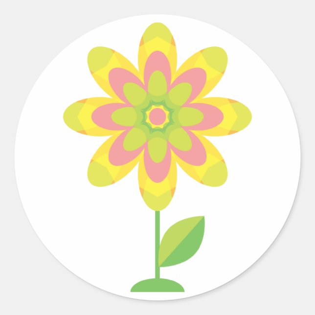 Sticker Rond Fleur de printemps super (Devant)