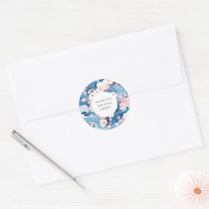 Sticker Rond Fleur de Sakura Merci pour votre commande
