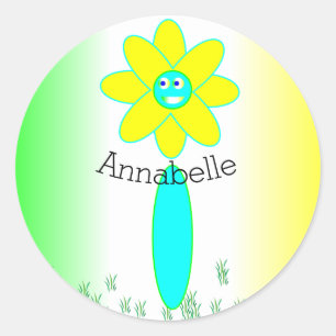 Sticker Rond Fleur de teinture à tarte personnalisée