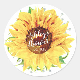 Sticker Rond Fleur de tournesol jaune Fête des mariées