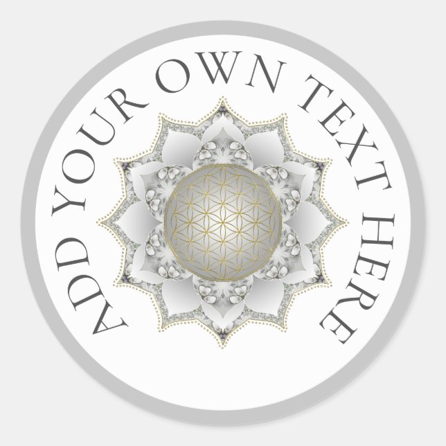 Sticker Rond Fleur De Vie - Blossoms Mandala 1 (Devant)