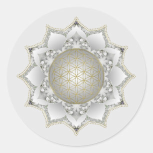 Sticker Rond Fleur De Vie - Blossoms Mandala 1