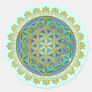 Sticker Rond Fleur de vie / Blume des Lebens - Bouton V