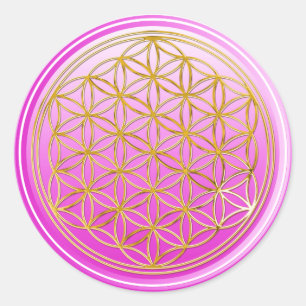 Sticker Rond Fleur de vie / Blume des Lebens - Rose or