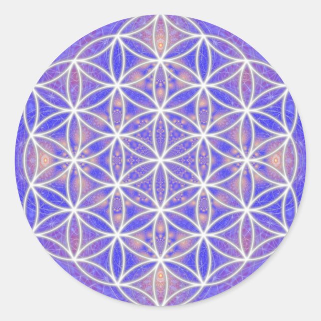 Sticker Rond Fleur de vie (couleur 3) (Devant)