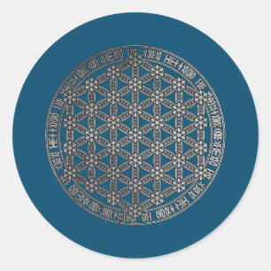 Sticker Rond Fleur De Vie Géométrie Sacrée Psychédélique