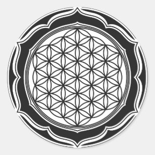 Sticker Rond Fleur de vie, Géométrie sacrée, Symbole de gué
