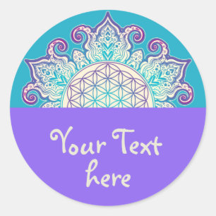 Sticker Rond Fleur De Vie - Indien Mandala 2