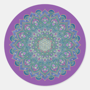 Sticker Rond Fleur De Vie - Mandala India Style 1