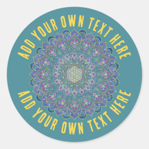 Sticker Rond Fleur De Vie - Mandala India Style 1