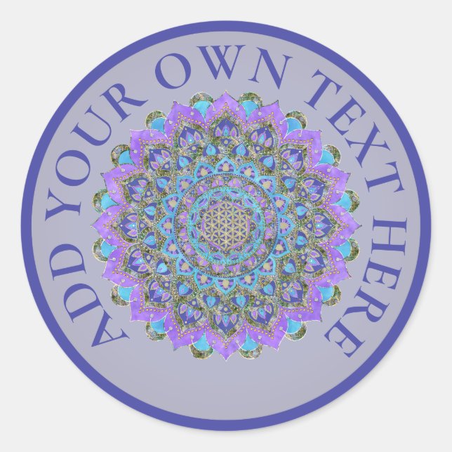 Sticker Rond Fleur De Vie - Mandala India Style 2 (Devant)