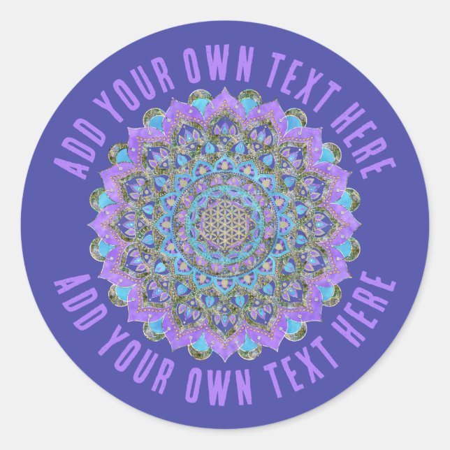 Sticker Rond Fleur De Vie - Mandala India Style 2 (Devant)