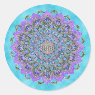 Sticker Rond Fleur De Vie - Mandala India Style 2