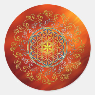 Sticker Rond Fleur De Vie - Ornements Vintages Mandala 1