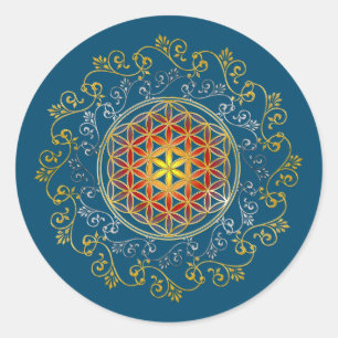 Sticker Rond Fleur De Vie - Ornements Vintages Mandala 1