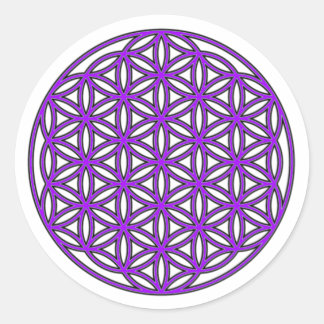 Sticker Rond Fleur de vie pourpre