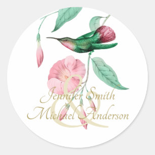 Sticker Rond Fleur de vigne florale à la menthe rose à la menth