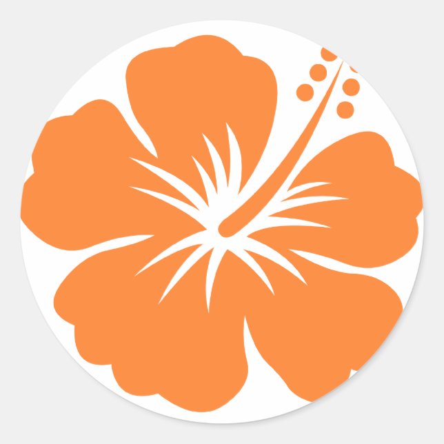 Sticker Rond Fleur d'hibiscus orange (Devant)
