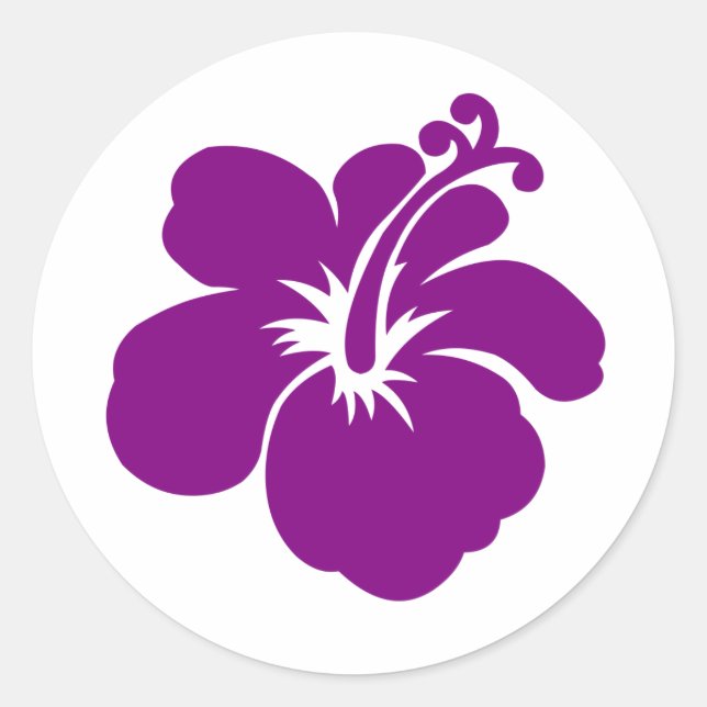 Sticker Rond fleur d'hibiscus pourpre (Devant)