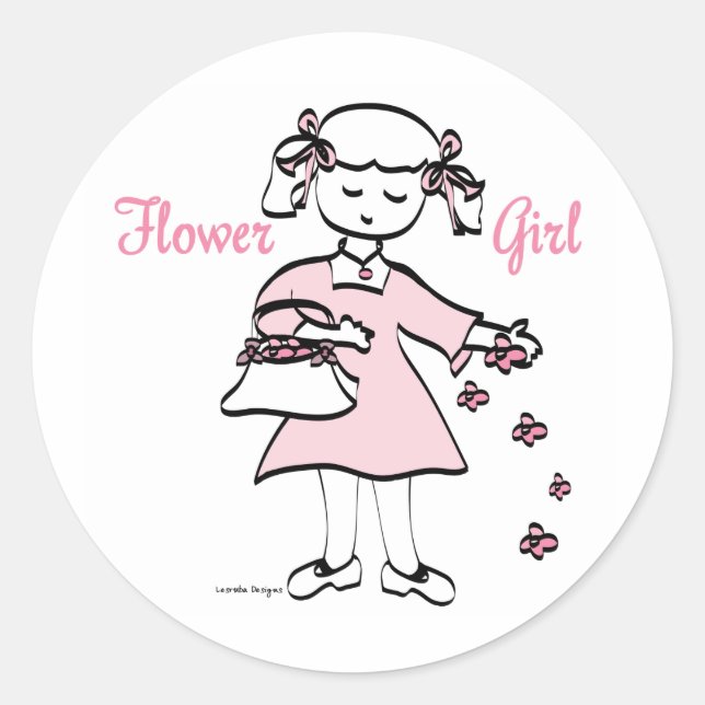 Sticker Rond Fleur fille (Devant)