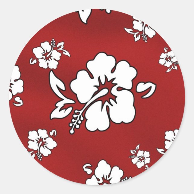 Sticker Rond Fleur Hawaii (Devant)