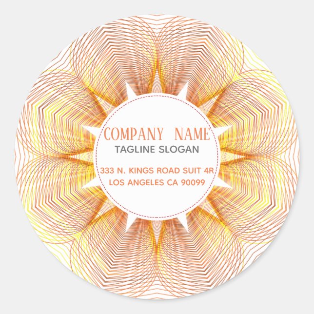 Sticker Rond Fleur Jaune Et Orange (Devant)