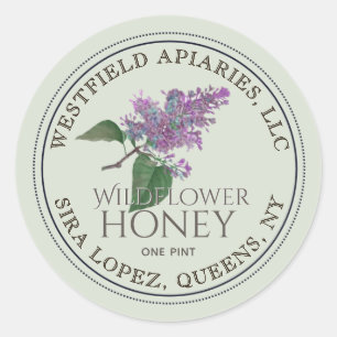 Sticker Rond Fleur Lilac violet de miel fleur sauvage