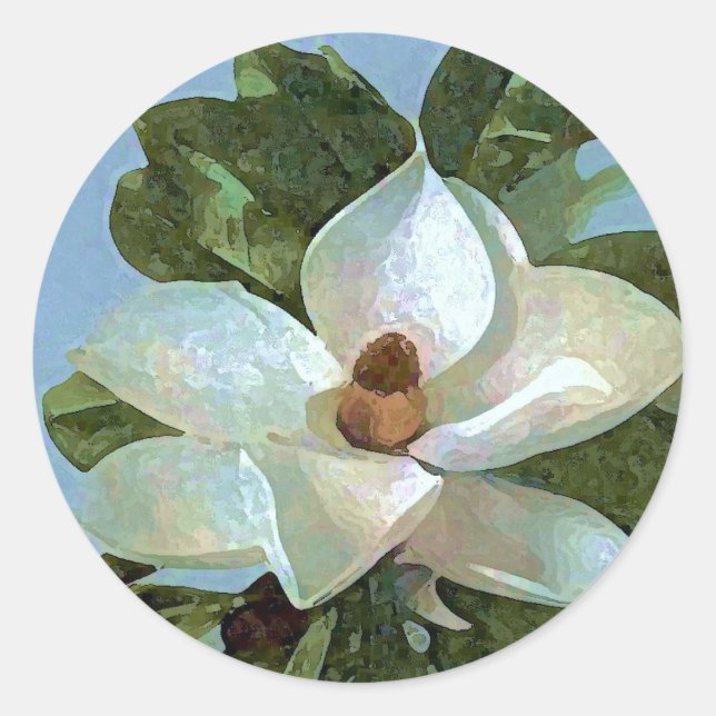 Sticker Rond Fleur Magnolia (Devant)