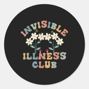Sticker Rond Fleur Maladie invisible Club Maladie chronique Awa