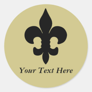 Sticker Rond Fleur noir superbe de lis